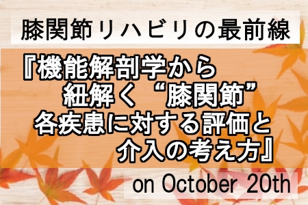 📚次回セミナー：膝関節リハビリの最前線🦵